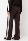 Esqualo Striped Side Wide Leg Trousers, Brown