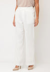 EsQualo Pinstriped Wide Leg Trousers, White