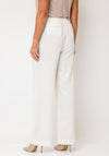 EsQualo Pinstriped Wide Leg Trousers, White