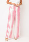 EsQualo Striped Wide Leg Trousers, Pink