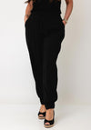 EsQualo Straight with Cuff Leg Trousers, Black