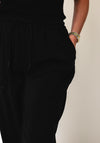 EsQualo Straight with Cuff Leg Trousers, Black