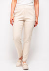 Esqualo High Waisted Slim Leg Trousers, Light Stone