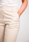 Esqualo High Waisted Slim Leg Trousers, Light Stone