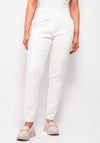 Esqualo High Waisted Slim Leg Trousers, White
