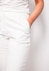 Esqualo High Waisted Slim Leg Trousers, White