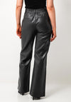 Esqualo Faux Leather Wide Leg Trousers, Grey