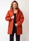 Etage Waterproof Rain Print Hooded Coat, Orange