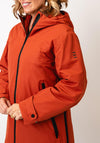 Etage Waterproof Rain Print Hooded Coat, Orange