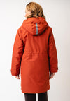Etage Waterproof Rain Print Hooded Coat, Orange