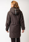 Etage Waterproof Rain Print Hooded Coat, Brown