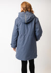 Etage Waterproof Rain Print Hooded Coat, Blue