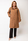 Etage Waterproof Rain Print Hooded Coat, Camel