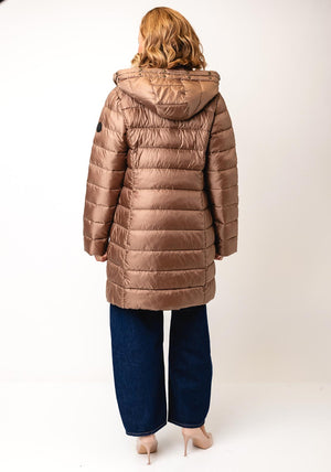 Etage Hooded Padded Coat, Tan