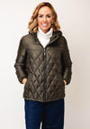 Etage Down Mix Quilted Hooded Jacket, Green