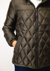 Etage Down Mix Quilted Hooded Jacket, Green
