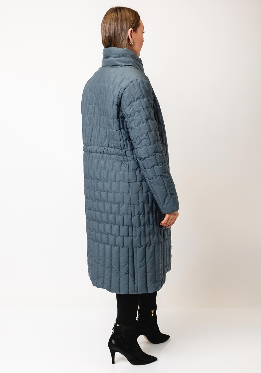 Etage Quilted Long Coat, Blue