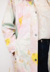 Etage Floral Print Waterproof Long Raincoat, Pink Multi