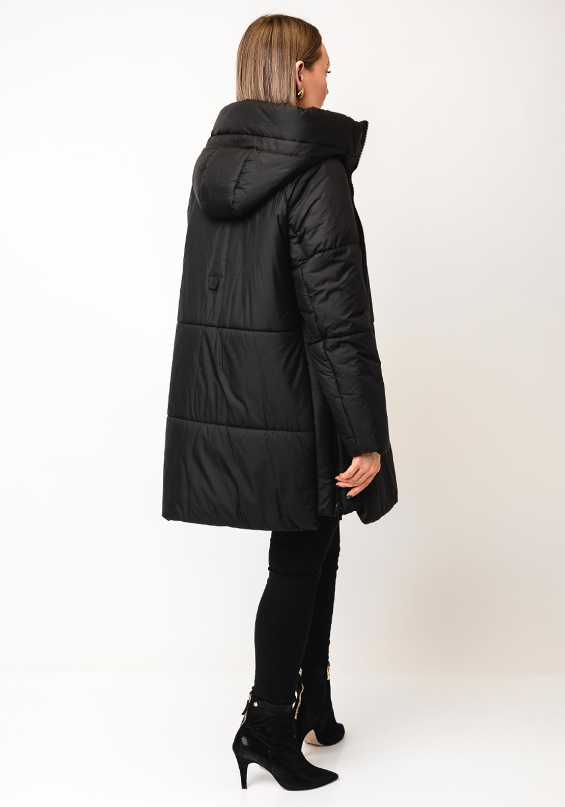 Etage Midi Length Puffer Coat, Black