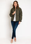 Etage Diamond Quilted Short Jacket, Army Green