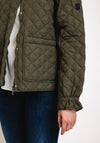 Etage Diamond Quilted Short Jacket, Army Green