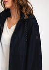 Etage Detach Hood Long Coat, Dark Navy