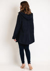 Etage Detach Hood Long Coat, Dark Navy