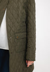 Etage Reversible Long Quilted Jacket, Army