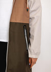 Etage Colour Block Long Rain Jacket, Army Block