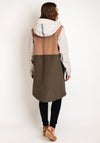 Etage Colour Block Long Rain Jacket, Army Block