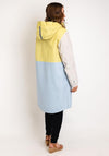 Etage Colour Block Long Rain Jacket, Blue Block