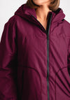 Etage Waterproof Rain Print Hooded Coat, Plum