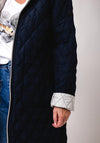 Etage Reversible Quilted Coat, Navy and Beige