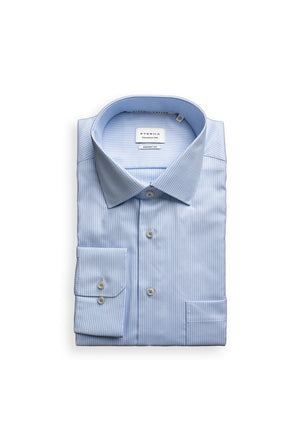 1863 By Eterna Chevron Stripe Shirt, Light Blue