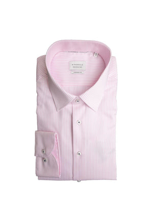 1863 by Eterna Stripe Comfort Fit Shirt, Pink & White