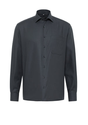 Eterna Mens Long Sleeved Micro Print Shirt, Black