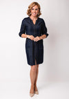 Eva Kayan Front Zip Pencil Dress, Dark Blue Denim