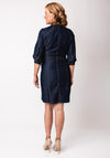 Eva Kayan Front Zip Pencil Dress, Dark Blue Denim