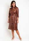 Eva Kayan Leather Look Midi Shirt Dress, Cinnamon