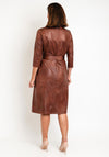 Eva Kayan Leather Look Midi Shirt Dress, Cinnamon