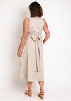 Eva Kayan Ribbed Cotton Ribbed Trim Midi Dress, Beige
