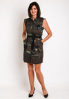 Eva Kayan Camouflage Zip Front Dress, Army Green
