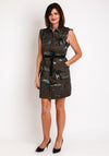 Eva Kayan Camouflage Zip Front Dress, Army Green