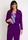 Eva Kayan Lapel Collar Open Short Jacket, Purple