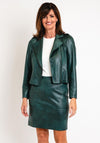 Eva Kayan Studded Detail Faux Leather Jacket, Green