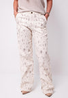 Eva Kayan Printed Wide Leg Trousers, Beige