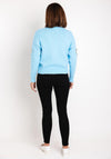 Serafina Collection One Size Heart Cut-Out Sweater, Blue
