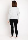 Serafina Collection One Size Heart Cut-Out Sweater, Grey