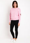 Serafina Collection One Size Heart Cut-Out Sweater, Rose