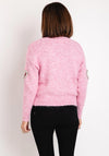 Serafina Collection One Size Heart Cut-Out Sweater, Rose